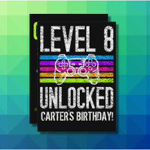 Level Up - Level 8 Unlocked 8th Birthday