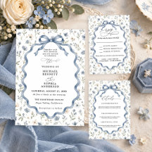 Dusty Blue Wildflower Bow Wedding Collection