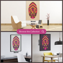 Pink Aboriginal Tribal Mask Wall Art