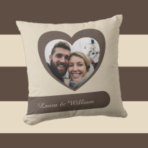 Dark Brown & Beige Pillow With Heart - Keepsake