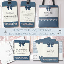 Trendy Blue Coquette Bow Boutique Music Gift Suite