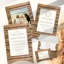 Rustic Elegant Ranch Boho Photo Wedding Invitation