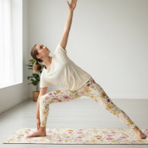 PinkWatercolor Wildflower Pattern Yoga Accessories