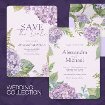Watercolor Lavender Hydrangea Flowers Wedding
