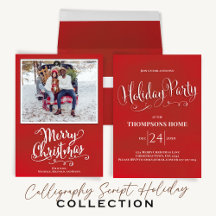 Merry Christmas Red Calligraphy Script