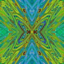 Trippy Chartreuse and Blue Abstract Butterfly