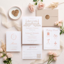 Hand Drawn Wedding Venue & Crest Letterpress