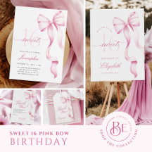 Sweet 16 Pink Bow Birthday