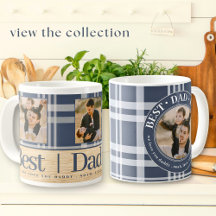 Navy Buffalo Plaid Best Dad Ever Photo Gifts