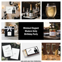 Elegant Minimal Modern Sixtieth Birthday Party