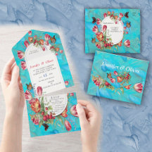 Watercolour Flowers with Visiting Butterflies.