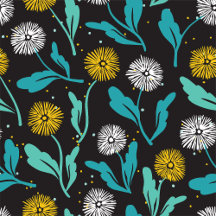 Spring Dandelion Flowers and Leaves Design