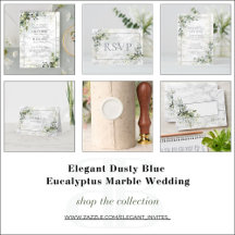 Elegant Dusty Blue Eucalyptus Marble Wedding
