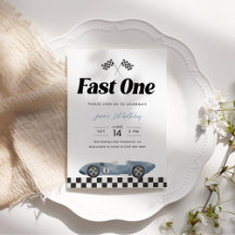 Vintage Racing Car Birthday Invitations 