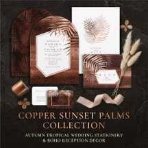 Copper Sunset Palm Leaves Wedding