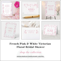 French Pink & White Victorian Floral Bridal Shower