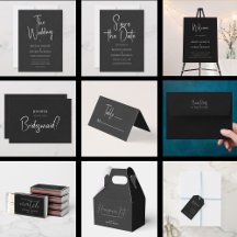Minimalistic Black Linen Wedding Collection