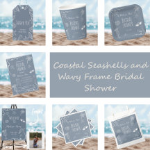 Coastal Seashells and Wavy Frame Bridal Shower