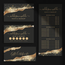 Stunning Black And Gold Glitter Trendy Business