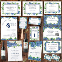 Blue Hydrangeas WEDDING Watercolor Collection