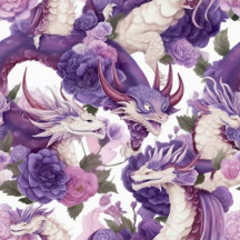 Purple and White Dragons and Roses