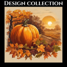 Pumpkin & Autumnal Sunset Landscape