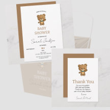 Modern Cute Teddy Bear Baby Shower Collection