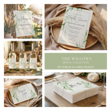 Elegant Watercolor Willow Bridal Shower Collection