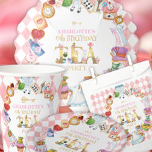 Pink Alice in Wonderland 6th Birthday