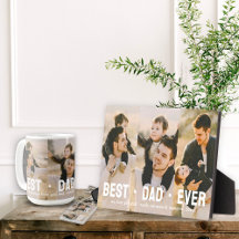 Modern Best dad Ever 3 Photo Collage Gift Ideas