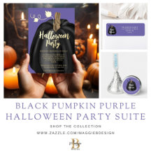 Purple Black Pumpkin Halloween Party Suite