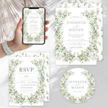 Greenery leaves white flower wreath boho wedding