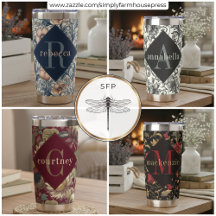 Vintage William Morris Floral Monogram Tumblers