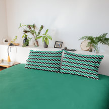 Modern Dark Green Black Chevron Pattern