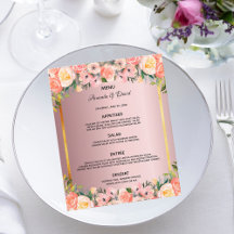 Wedding menus