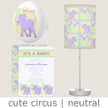 Cute Circus Colorful Baby Boy Or Girl Fun Elephant