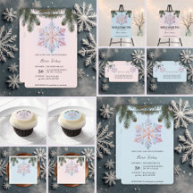 Cute Modern Winter Snowflakes Baby Shower