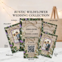 Rustic Wildflower Botanical Kraft Paper Wedding 