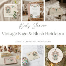 Vintage Sage & Blush Heirloom Baby Shower