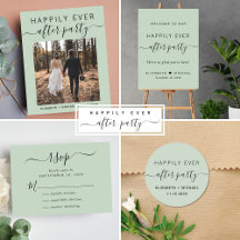 Stylish Happily Ever After Sage Wedding Reception