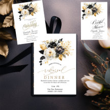 Gold Black White Flowers Wedding