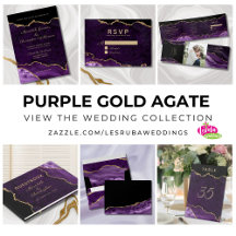 Purple Gold Agate Geode Wedding Suite