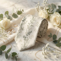 Eucalyptus Wedding Ties   Botanical Groom Neckties