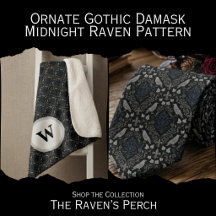 Ornate Gothic Damask - Midnight Raven Pattern