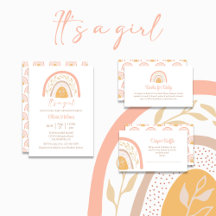 Boho Pink Rainbow Baby Shower Collection