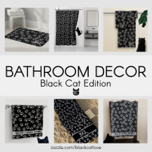 Bathroom Decor Black Cat Edition