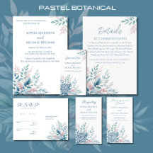 Pastel Botanical Wedding Collection-Blue and Pink
