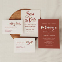 Modern elegant terracotta wedding