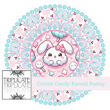 Cotton Candy Kawaii Bunny Mandala Craft Paper