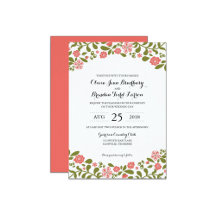 Coral and Green Wildflower Blossoms 